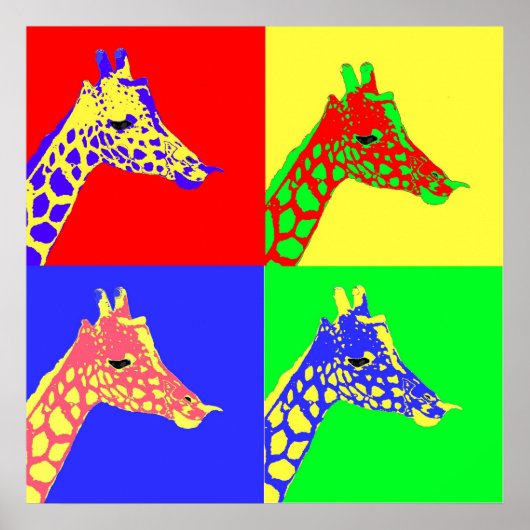 Giraffe Pop Art Poster (Voorkant)