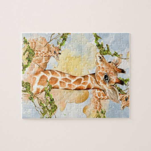 Giraffe Portrait Animal Afbeelding Legpuzzel (Horizontaal)
