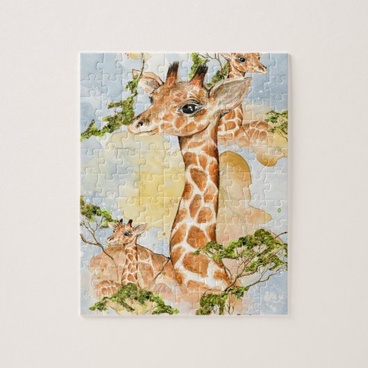 Giraffe Portrait Animal Afbeelding Legpuzzel (Verticaal)