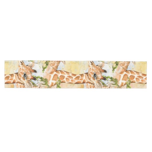 Giraffe Portrait Animal Afbeelding Medium Tafelloper (Horizontaal)