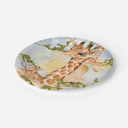 Giraffe Portrait Animal Afbeelding Papieren Bordje (Gekanteld)