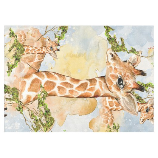 Giraffe Portrait Animal Afbeelding Tafelkleed (Voorkant (Horizontaal))