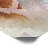 Giraffe Portrait Animal Waterverf 16x20 Poster (Hoek)