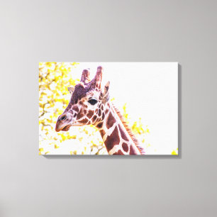 Giraffe Portrait Canvas Afdruk