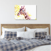 Giraffe Portrait Canvas Afdruk (Insitu (Slaapkamer))