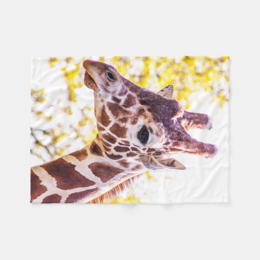 Giraffe Portrait Fleece Deken (Voorkant (Horizontaal))