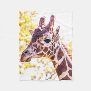 Giraffe Portrait Fleece Deken