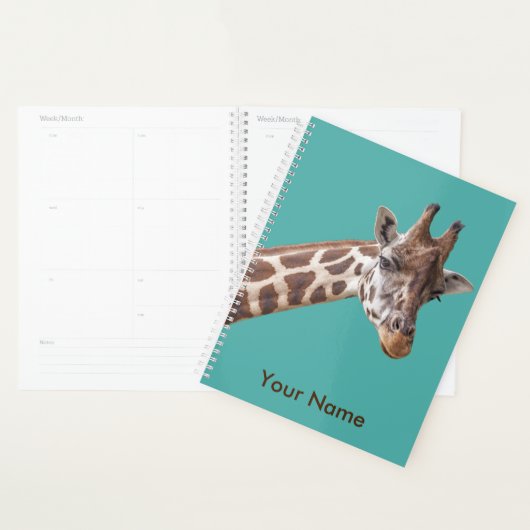 Giraffe Portrait Gepersonaliseerde Naam Planner (Display)