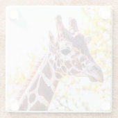 Giraffe Portrait Glazen Onderzetter (Achterkant)