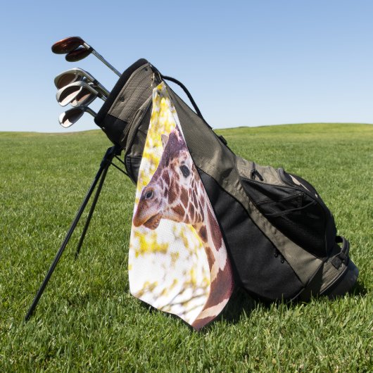 Giraffe Portrait Golfhanddoek (Groen)