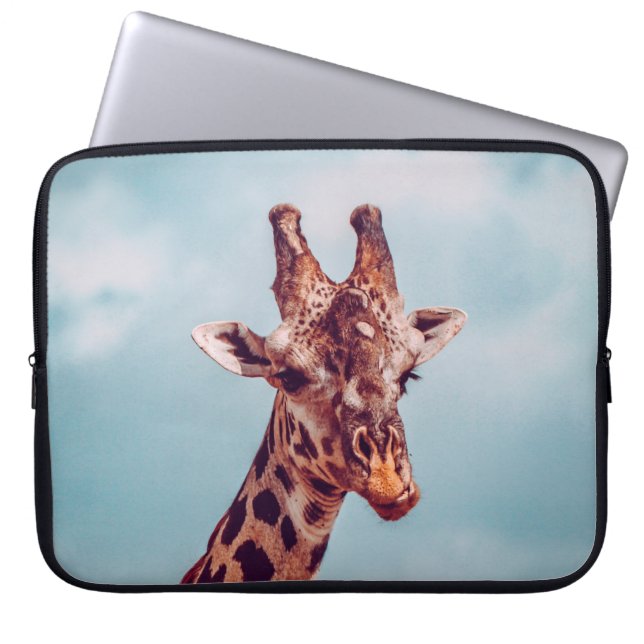 GIRAFFE PORTRAIT LAPTOP SLEEVE (Voorkant)