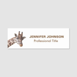 Giraffe Portrait Naamplaatje