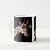Giraffe Portrait Photo on Black Koffiemok (Voorkant links)