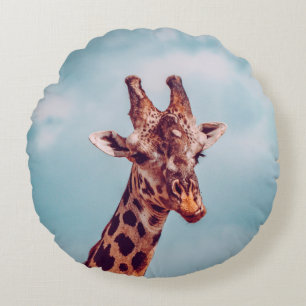 Giraffe PORTRAIT Rond Kussen