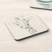Giraffe Portrait | Schets Bier Onderzetter (Linkerzijde)