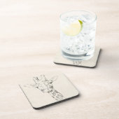 Giraffe Portrait | Schets Bier Onderzetter (Rechterzijde)