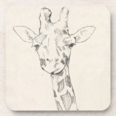 Giraffe Portrait | Schets Bier Onderzetter (Voorkant)