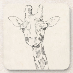 Giraffe Portrait   Schets Bier Onderzetter