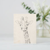 Giraffe Portrait | Schets Briefkaart (Staand voorkant)
