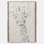 Giraffe Portrait | Schets Deken (Voorkant Verticaal)