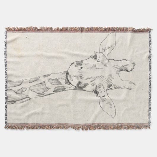 Giraffe Portrait | Schets Deken (Voorkant)