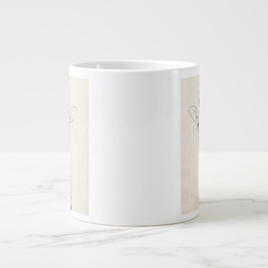 Giraffe Portrait | Schets Grote Koffiekop (Voorkant)