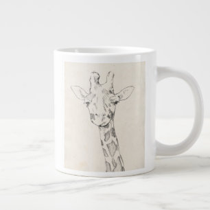 Giraffe Portrait   Schets Grote Koffiekop