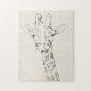 Giraffe Portrait   Schets Legpuzzel
