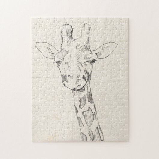 Giraffe Portrait | Schets Legpuzzel (Verticaal)