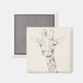 Giraffe Portrait | Schets Magneet (Voorkant / Achterkant)