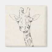 Giraffe Portrait | Schets Magneet (Voorkant)