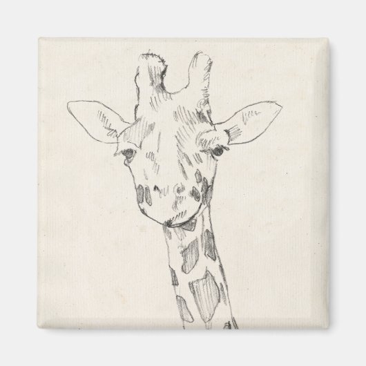 Giraffe Portrait | Schets Magneet (Voorkant)