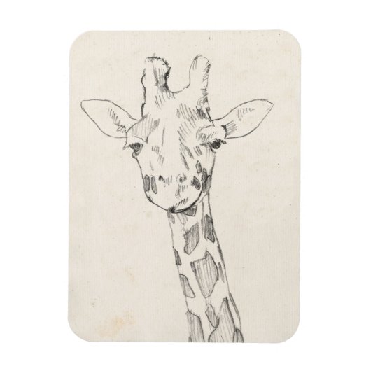 Giraffe Portrait | Schets Magneet (Verticaal)