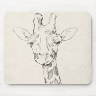 Giraffe Portrait Schets Muismat