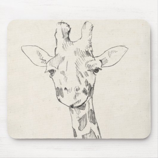 Giraffe Portrait | Schets Muismat (Voorkant)