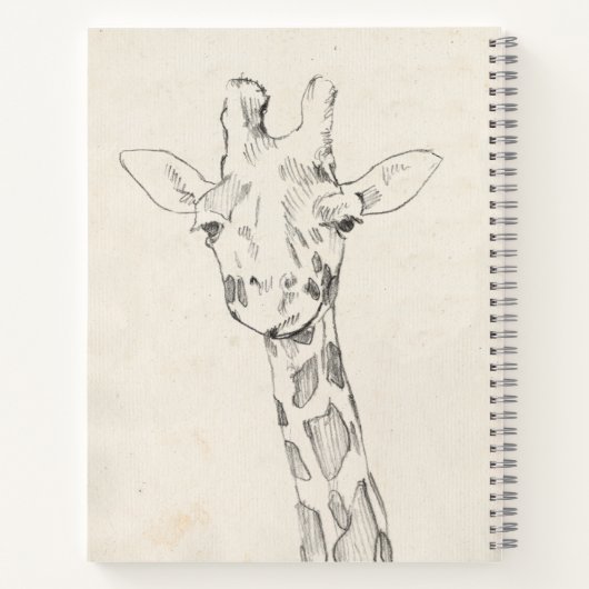 Giraffe Portrait | Schets Notitieboek (Achterkant)