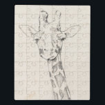 Giraffe Portrait | Schets Puzzel<br><div class="desc">Deze neutrale gekleurde schets is voorzien van een glimlende giraf | Door Jennifer Goldberger</div>