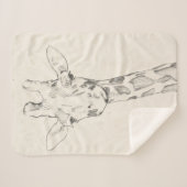 Giraffe Portrait | Schets Sherpa Deken (Voorkant (horizontaal))