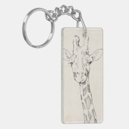 Giraffe Portrait | Schets Sleutelhanger (Voorkant Links)