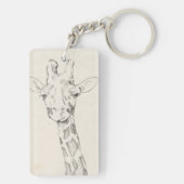 Giraffe Portrait | Schets Sleutelhanger (achterkant)