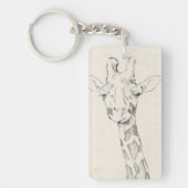 Giraffe Portrait | Schets Sleutelhanger (Voorkant)