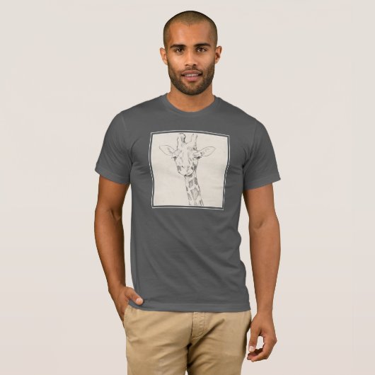Giraffe Portrait | Schets T-shirt (Voorkant volledig)