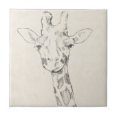 Giraffe Portrait | Schets Tegeltje (Voorkant)