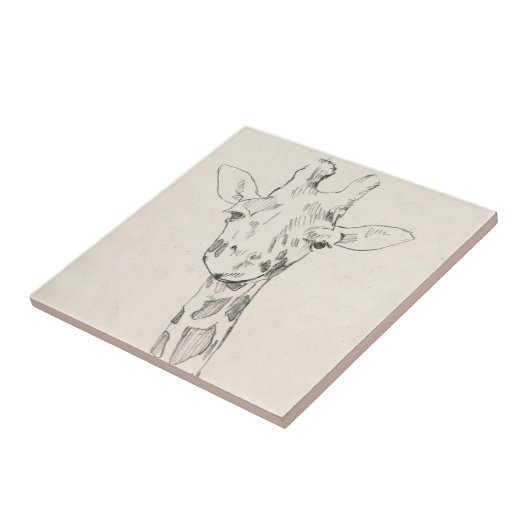Giraffe Portrait | Schets Tegeltje (Zijkant)