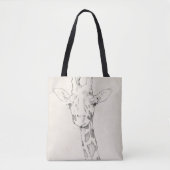 Giraffe Portrait | Schets Tote Bag (Voorkant)
