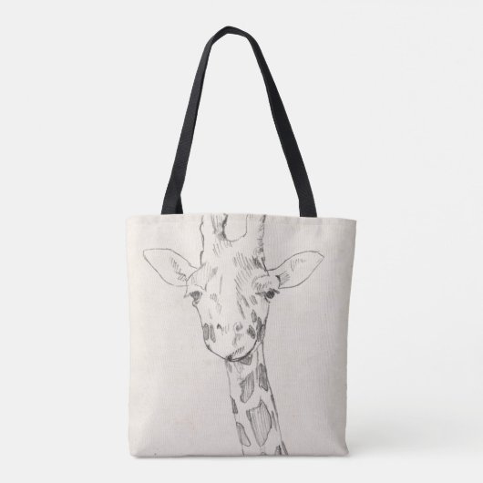 Giraffe Portrait | Schets Tote Bag (Achterkant)