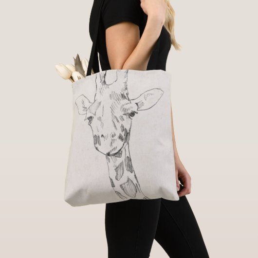 Giraffe Portrait | Schets Tote Bag (Dichtbij)