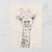 Giraffe Portrait Sketch Briefkaart (Voorkant)