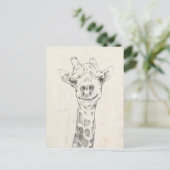 Giraffe Portrait Sketch Briefkaart (Staand voorkant)
