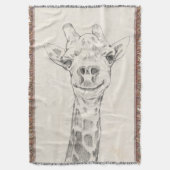 Giraffe Portrait Sketch Deken (Voorkant Verticaal)